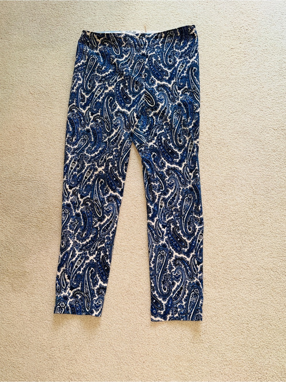 Diane Von Furstenberg Blue Paisley Pants 12